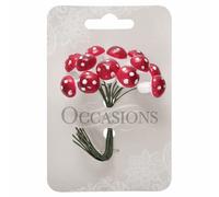 Groves Artificial Mini Toadstool Spray x 11cm - 12 Stems Wedding Card Cake Floral Craft