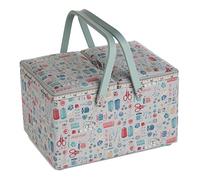 HobbyGift Large Sewing Box - Twin Lid - PVC handle - Stitch in Time