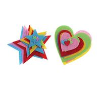 Groves Motif Strip Bright Hearts & Stars Sew Or Stick On 100% Acrylic Felt |FLT013