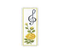 Groves Of Thames B/mark Treble Clef - Counted Cross Stitch Kit: Bookmark: Rose & Treble Clef - Vervaco