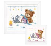 Groves Of Thames B/rec Bear/present - Counted Cross Stitch Kit: Bear & Present - Vervaco