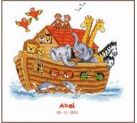 Groves Of Thames B/rec Noahs Ark - Counted Cross Stitch Kit: Birth Record: Noah's Ark - Vervaco