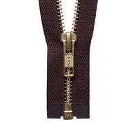 YKK Open-End Brass Zip - 30 cm - Brown
