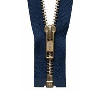 YKK Open End Zip Brass Metal 30 cm Blue