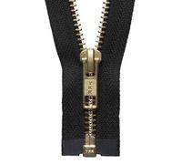 Groves Of Thames Brass O/end Zip 41Cm - Brass Metal Open End Zip: 41Cm: Black - Ykk