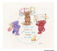 Groves Of Thames Celebration Birth - Counted Cross Stitch Kit: Birth Record: Popcorn Celebration - Vervaco