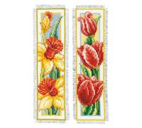 Groves Of Thames Counted Cross Stitch Kit: Bookmark: Flowers: Set Of 2