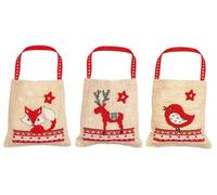 Vervaco Christmas Animal Gift Bag Set of 3