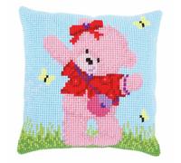 Groves Of Thames Cushion Brie&b/flies - Cross Stitch Kit: Cushion: Popcorn Brie & Butterflies - Vervaco