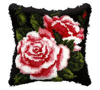 Groves Of Thames Cushion Pink Rose - Latch Hook Kit: Cushion: Large: Pink Rose - Orchidea