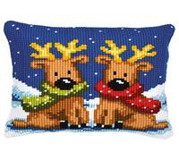 Groves Of Thames Cushion Rdeer Twins - Cross Stitch Kit: Cushion: Reindeer Twins - Vervaco
