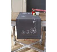 Vervaco Runner White Flowers, Cotton Blend, Assorted, 32.6 x 5 x 32 cm