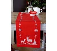 Groves Of Thames Emb T/run Xmas Deers - Embroidery Kit: Table Runner: Christmas Deer - Vervaco