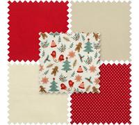 Groves Of Thames Fabric: Fat Quarters: Gingerbread: Bundle Of 5 - Trimits