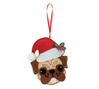 Groves Of Thames Felt Kit Pug S/hat - Felt Decoration Kit: Pug In Santa Hat - Trimits