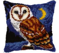 Groves Of Thames L/hk Cush Owl Night - Latch Hook Kit: Cushion: Large: Owl At Night - Orchidea