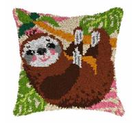 Groves Of Thames L/hk Cush Sloth - Latch Hook Kit: Cushion: Large: Sloth 2 - Orchidea
