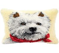 Groves Of Thames L/hk Cush Westie - Latch Hook Kit: Cushion: West Highland Terrier - Vervaco