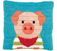 Groves Of Thames L/s Cush Little Pig - Long Stitch Kit: Cushion: Little Pig - Vervaco