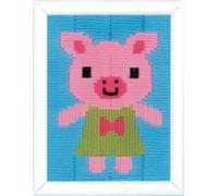 Groves Of Thames L/s Pig - Long Stitch Kit: Pig - Vervaco