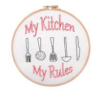 Groves Of Thames My Kitchen My Rules - Embroidery Kit With Hoop: My Kitchen, My Rules - Anchor