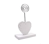 Groves Of Thames Name Card Holderdouble Heart6.4 X 13Cmpack Of 1Whitesilver