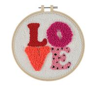 Groves Of Thames P/needle Love - Punch Needle Kit: Yarn And Hoop: Love - Trimits