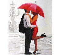 Groves Of Thames Pbn/dd Cple W/umbrella - Ipaint & Dot Kit: Couple With Umbrella - Vervaco