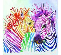Diamond Dotz Rainbow Zebras Dotting Painting Crafts Kits - Intermediate Level