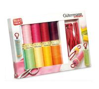 Groves Of Thames Thread Set Sewall 10 X 100M Assorted And 10 Bobbin Clips Gutermann