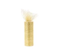 Groves Of Thames Trim: Mesh Tulle: 10M X 15Cm: Metallic And Gold