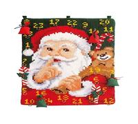 Groves & Thames ADVENT CAL SANTA - Cross Stitch Kit: Wall Hanging: Advent Calendar: Santa - Vervaco Groves & Thames Multicolor