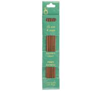 Groves & Thames BAMB DE KP 15CMX4.00 - Knitting Pins: Double-Ended: Set of Five: Bamboo: 15cm x 4.00mm - Pony Groves & Thames Multicolor