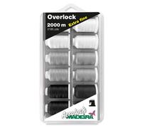 Madeira Aerolock n.180 2000 meters Overlock extra fine black and white