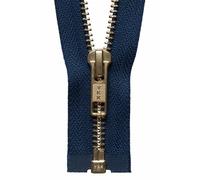 Groves & Thames BRASS O/END ZIP 36CM - Brass Metal Open End Zip: 36cm: Navy - YKK Groves & Thames Multicolor