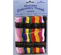 Groves & Thames FLOSS SKEINS ASTD - Thread: Stranded Cotton: Brights: 36 x 8m Skeins - Trimits Groves & Thames Multicolor