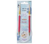 Groves & Thames FLR CIRC 80CMX6.00MM - Knitting Pins: Circular: Fixed: Hand Coloured: Flair: 80cm x 6.00mm - Pony in Black Groves & Thames Black