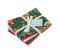 Groves & Thames FQ Pack GRN ROBINS - Fabric: Fat Quarters: Green Robins: Bundle of 5 - Trimits Groves & Thames Multicolor