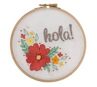 Groves & Thames HELLO - Embroidery Kit with Hoop: Hello - Anchor Groves & Thames Multicolor