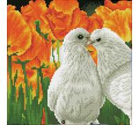 Groves & Thames KISSING DOVES - Diamond Painting Kit: Kissing Doves - Diamond Dotz Groves & Thames Multicolor