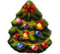 Orchidea Latch Hook Kit: Cushion: Shaped: Christmas Tree, Multi, 39 x 47cm