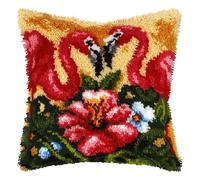 Groves & Thames L/HK CUSH L/FLAMINGO - Latch Hook Kit: Cushion: Large: Flamingo - Orchidea Groves & Thames Multicolor