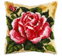Orchidea Latch Hook Kit: Cushion: Rose, Multi, 40cm x 40cm
