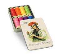 Gütermann creativ Nostalgic Box containing 8 spools of Sew-All Thread in Bright Colours