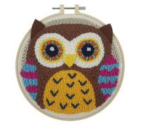 Groves & Thames P/NEEDLE OWL - Punch Needle Kit: Yarn & Hoop: Owl - Trimits Groves & Thames Multicolor