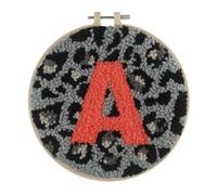 Groves & Thames Punch Needle Kit: Yarn & Hoop: Animal Print Monogram Groves & Thames Multicolor