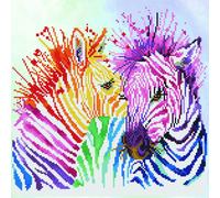 Groves & Thames RAINBOW ZEBRAS - Diamond Painting Kit: Rainbow Zebras - Diamond Dotz Groves & Thames Multicolor