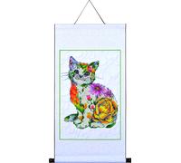 Groves & Thames SCROLL FLOWER PUSS - Diamond Painting Kit: Scroll Flower Puss - Diamond Dotz Groves & Thames Multicolor