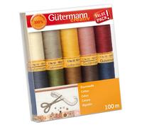 Groves & Thames Thread Set: Natural Cotton C. No.50: 10 x 100m: Colour Assortment 3 Groves & Thames Multicolor