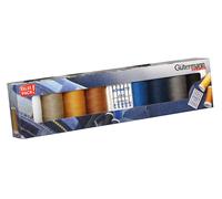 Gütermann creativ Sewing Thread Set with 8 spools Professional Jeans Thread Denim 100 m in The Typical Denim Seam Colours + 5 Jeans Sewing Needles by SCHMETZ